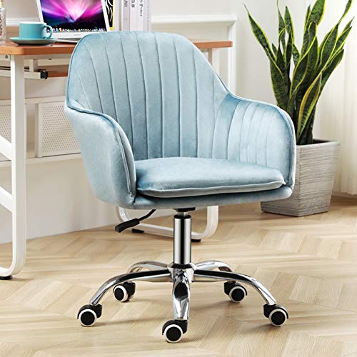 Guyifuny Drehstuhl mit mittelhoher Rückenlehne – ergonomischer Schreibtischstuhl mit weicher Samtpolsterung und Lendenwirbelstütze, höhenverstellbar, perfekt für das Home-Office oder das Esszimmer von Guyifuny