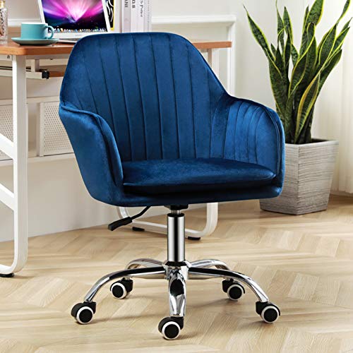 Guyifuny Drehstuhl mit mittelhoher Rückenlehne – ergonomischer Schreibtischstuhl mit weicher Samtpolsterung und Lendenwirbelstütze, höhenverstellbar, perfekt für das Home-Office oder das Esszimmer von Guyifuny