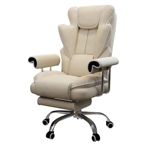 Guyifuny Ergonomischer Bürostuhl mit hoher Rückenlehne, Verstellbarer Höhe und Liegefunktion, Drehbarer Schreibtischstuhl aus PU-Leder für das Homeoffice und Managerarbeitsplätze von Guyifuny