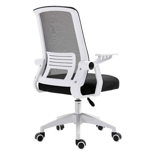Guyifuny Ergonomischer Computerstuhl fürs Büro, wendbare Armlehne, Schreibtisch, mittlere Rückenlehne, atmungsaktives Netzgewebe, Drehstuhl für das Arbeiten zu Hause von Guyifuny