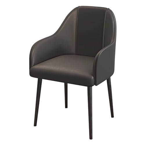 Guyifuny Esszimmerstühle, PU-Leder gepolstert, ergonomisch, Dicker Sitz, hohe Rückenlehne, Moderne Akzent-Sessel mit schwarzen Metallbeinen, Dunkelgrau Guyifuny Esszimmerstühle, PU-Leder gepolstert, ergonomisch, Dicker Sitz, hohe Rückenlehne, Moderne Akzent-Sessel mit schwarzen Metallbeinen, Dunkelgrau von Guyifuny