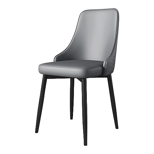 Guyifuny Esszimmerstuhl aus Kunstleder mit gepolstertem Sitz, schwarzen Metallbeinen, Küchen-Esszimmerstühle, Beistellstühle für Kaffee zu Hause von Guyifuny