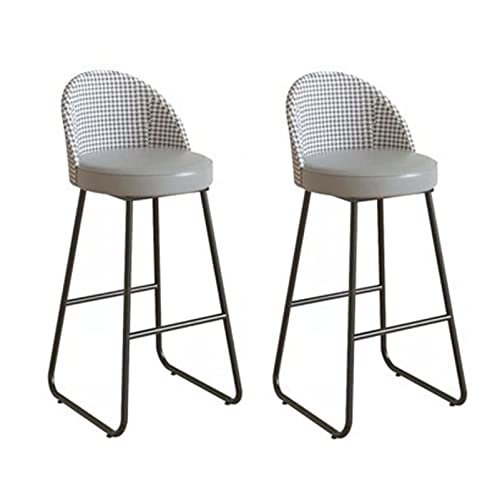 Guyifuny Frühstücksküche Sool Moderner Theken-Barhocker mit Rückenlehne, Metallbeinen, Esszimmerstuhl mit Rückenlehne und Fußstütze, Blau, Graues Kissen, Guyifuny Frühstücksküche Sool Moderner Theken-Barhocker mit Rückenlehne, Metallbeinen, Esszimmerstuhl mit Rückenlehne und Fußstütze, Blau, Graues Kissen, von Guyifuny