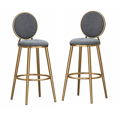 Guyifuny Gepolsterte Barhocker, 2er-Set mit Rückenlehne, Kücheninselstuhl für die Heimtheke, Frühstücksbarhocker, graues Kissen, 75 cm Sitzhöhe Guyifuny Gepolsterte Barhocker, 2er-Set mit Rückenlehne, Kücheninselstuhl für die Heimtheke, Frühstücksbarhocker, graues Kissen, 75 cm Sitzhöhe von Guyifuny