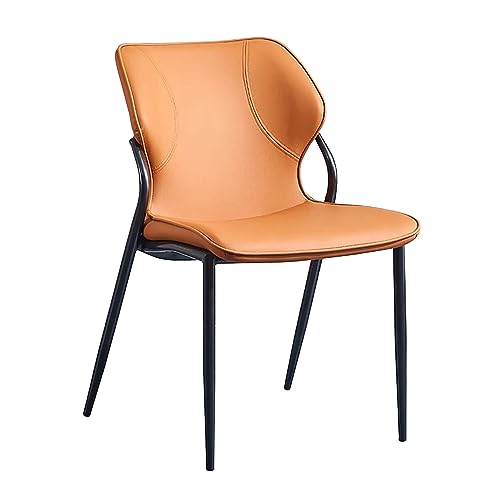 Guyifuny Gepolsterte Esszimmerstühle mit ergonomischer Rückenlehne und Metallbeinen, Moderne Küchenstühle ohne Armlehnen für Zuhause, Restaurants und Cafés,Orange von Guyifuny