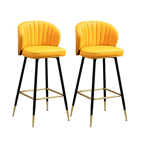 Guyifuny Gepolsterter Barhocker, 2er-Set, armlose Barhocker aus Kunstleder mit Metallbeinen, moderner Thekenstuhl für Kücheninsel, Orange, 65 cm Sitzhöhe Guyifuny Gepolsterter Barhocker, 2er-Set, armlose Barhocker aus Kunstleder mit Metallbeinen, moderner Thekenstuhl für Kücheninsel, Orange, 65 cm Sitzhöhe von Guyifuny