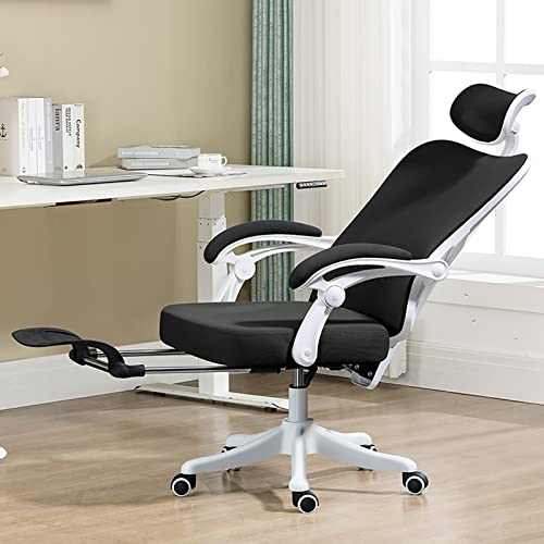 Guyifuny Home-Office-Stuhl mit Lordosenstütze, Netz-Schreibtischstuhl, drehbarer Computerstuhl mit hoher Rückenlehne, Chef-Arbeitsstuhl, Bequeme Gaming-Liegestühle von Guyifuny