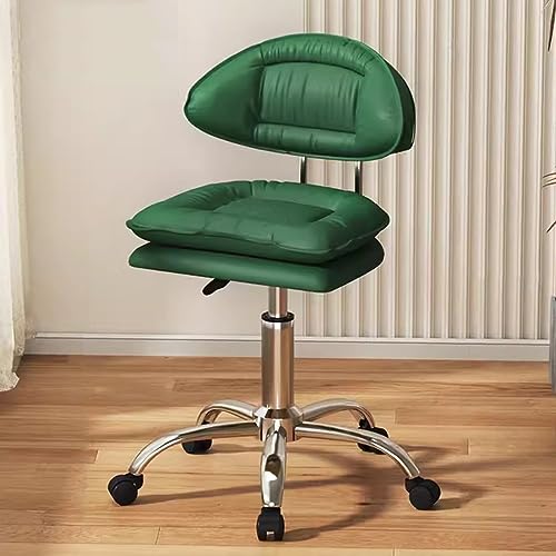 Guyifuny Home-Office-Stuhl mit Rollen, höhenverstellbar, Computer-Schreibtischstuhl aus Leder mit mittelhoher Rückenlehne und Schwammsitz, 360° drehbar für Konferenzräume von Guyifuny