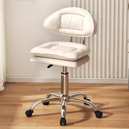Guyifuny Home-Office-Stuhl mit Rollen, höhenverstellbar, Computer-Schreibtischstuhl aus Leder mit mittelhoher Rückenlehne und Schwammsitz, 360° drehbar für Konferenzräume von Guyifuny
