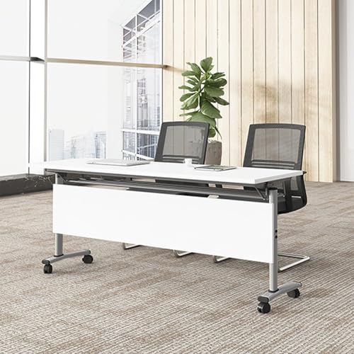 Guyifuny Klappbares Konferenztisch-Set, moderner mobiler Besprechungstisch mit leisen Rädern, moderner tragbarer Seminar- und Schulungstisch aus Holz für Büro, Empfang, Klassenzimmer, Weiß, 1600 x 60 Guyifuny Klappbares Konferenztisch-Set, moderner mobiler Besprechungstisch mit leisen Rädern, moderner tragbarer Seminar- und Schulungstisch aus Holz für Büro, Empfang, Klassenzimmer, Weiß, 1600 x 60 von Guyifuny