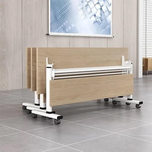 Guyifuny Konferenztisch, Flip Top Mobile Modernes Training Mobile Seminare Dynamische Meetings für Büros, Räder, Abschließbar, Zusammenklappbar, Konferenzraum,F,140x40x75 von Guyifuny