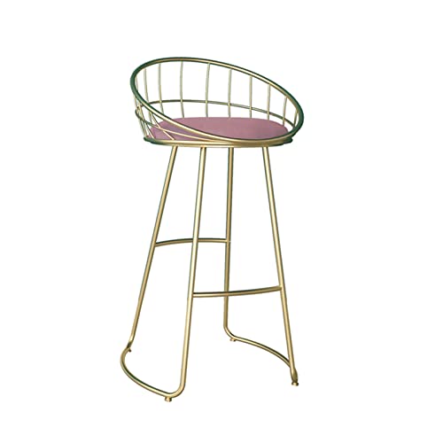 Guyifuny Küchenthekenhocker mit Armlehne und Rückenlehne, Barhocker mit Samtpolsterung und Samtsitz, Esszimmerstuhl für Bistro-Esszimmer-Frühstücksinsel, rosa Kissen, 65 cm Sitzhöhe Guyifuny Küchenthekenhocker mit Armlehne und Rückenlehne, Barhocker mit Samtpolsterung und Samtsitz, Esszimmerstuhl für Bistro-Esszimmer-Frühstücksinsel, rosa Kissen, 65 cm Sitzhöhe von Guyifuny