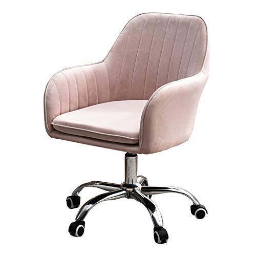 Guyifuny Moderner Drehstuhl - Ergonomischer Arbeitsstuhl mit mittlerer Rückenlehne und Rollen aus grauem Samt, höhenverstellbar für das Homeoffice, trägt bis zu 150 kg von Guyifuny