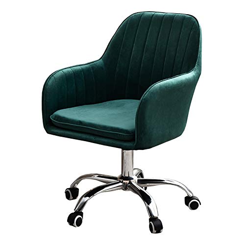 Guyifuny Moderner Drehstuhl - Ergonomischer Arbeitsstuhl mit mittlerer Rückenlehne und Rollen aus grauem Samt, höhenverstellbar für das Homeoffice, trägt bis zu 150 kg von Guyifuny