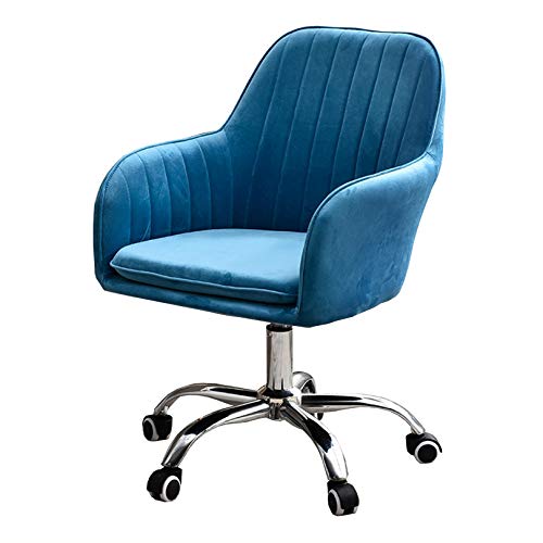 Guyifuny Moderner Drehstuhl - Ergonomischer Arbeitsstuhl mit mittlerer Rückenlehne und Rollen aus grauem Samt, höhenverstellbar für das Homeoffice, trägt bis zu 150 kg von Guyifuny