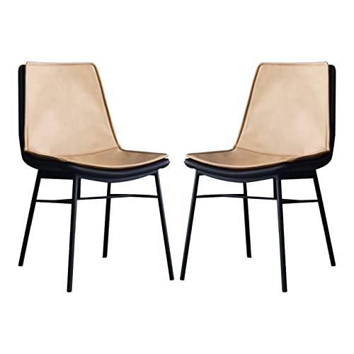Guyifuny Moderner Küchenstuhl aus Kunstleder, Esszimmerstuhl mit Rückenlehne für Pub Coffee Home, 2er-Set von Guyifuny