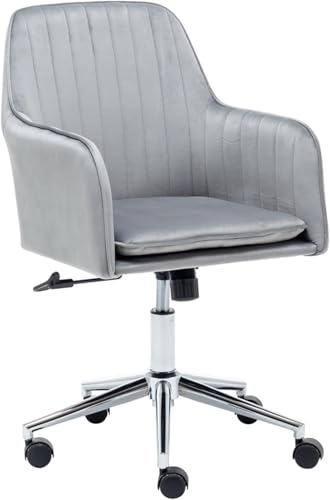 Guyifuny Moderner Samt-Home-Office-Schreibtisch-Büro-Gaming-Stuhl mit Metallbasis Verstellbarer Drehstuhl mit Rad Executive Home von Guyifuny