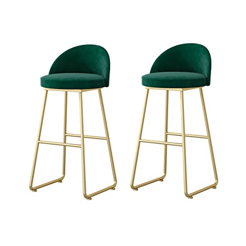 Guyifuny Modernes Barhocker-Set mit 2 Barhockern mit Samtsitz und Rückenlehne, Esszimmerhochstuhl mit goldenen Metallbeinen für Küche und Wohnzimmer, Grün, 65 cm Sitzhöhe Guyifuny Modernes Barhocker-Set mit 2 Barhockern mit Samtsitz und Rückenlehne, Esszimmerhochstuhl mit goldenen Metallbeinen für Küche und Wohnzimmer, Grün, 65 cm Sitzhöhe von Guyifuny