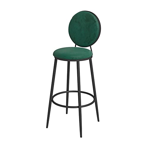 Guyifuny Modernes Barhocker-Set mit 2 Rückenlehnen, Frühstücksstuhl aus Samt, Metallbeine für Frühstücksbar, Küche und Zuhause, D, 75 cm Sitzhöhe von Guyifuny