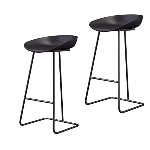 Guyifuny PP-Barhocker, hoher Frühstücks-Barstuhl mit mattschwarzen Metallbeinen, 2 Stück, Küchenthekenhocker, Schwarz, 75 cm Sitzhöhe Guyifuny PP-Barhocker, hoher Frühstücks-Barstuhl mit mattschwarzen Metallbeinen, 2 Stück, Küchenthekenhocker, Schwarz, 75 cm Sitzhöhe von Guyifuny