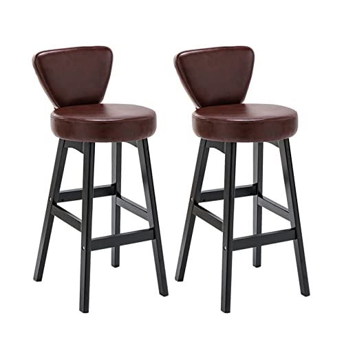 Guyifuny Retro-Barhocker, 2er-Set, Barhocker aus Kunstleder, luxuriös gepolstert, Frühstücks- und Esszimmerstuhl mit Fußstützen für Küche und Wohnzimmer, Schwarz, 69 cm Sitzhöhe Guyifuny Retro-Barhocker, 2er-Set, Barhocker aus Kunstleder, luxuriös gepolstert, Frühstücks- und Esszimmerstuhl mit Fußstützen für Küche und Wohnzimmer, Schwarz, 69 cm Sitzhöhe von Guyifuny