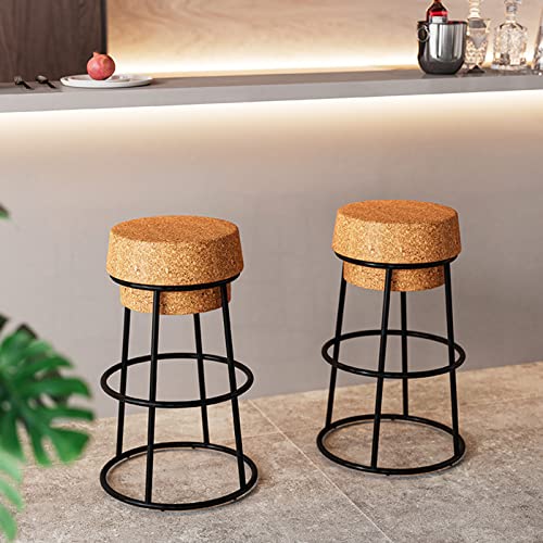 Guyifuny Runde Barstühle ohne Rückenlehne, 2er-Set, Thekenhocker, hohe Hocker in Thekenhöhe, hoher Stuhl für Esszimmer, Heimbar, Kücheninsel, 65 cm von Guyifuny