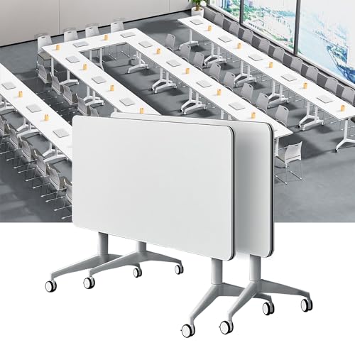 Guyifuny Weißer Konferenztisch, Schulungsräume, Klapptisch mit mobiler Platte, klappbarer Konferenzraum, Bürotisch mit stabilem Metallrahmen, einfache Montage, 2er-Pack, 63 Zoll Guyifuny Weißer Konferenztisch, Schulungsräume, Klapptisch mit mobiler Platte, klappbarer Konferenzraum, Bürotisch mit stabilem Metallrahmen, einfache Montage, 2er-Pack, 63 Zoll von Guyifuny