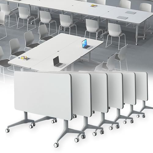 Konferenzraumtisch, Moderner Weißer Klapptisch Für Besprechungsräume, Großer Mobiler Schulungsseminartisch Für Büroklassenzimmer, 6er-Pack, 63 Zoll Konferenzraumtisch, Moderner Weißer Klapptisch Für Besprechungsräume, Großer Mobiler Schulungsseminartisch Für Büroklassenzimmer, 6er-Pack, 63 Zoll von Guyifuny
