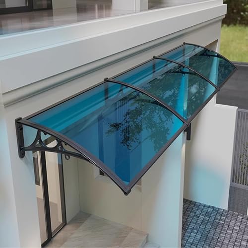 Vordach für die Haustür, Außenmarkise, Regenschutz für die Terrassenveranda für Hintertür, Veranda, Fenster, Blauer Polycarbonat- und Aluminiumrahmen, 150 x 200 cm Vordach für die Haustür, Außenmarkise, Regenschutz für die Terrassenveranda für Hintertür, Veranda, Fenster, Blauer Polycarbonat- und Aluminiumrahmen, 150 x 200 cm von Guyifuny