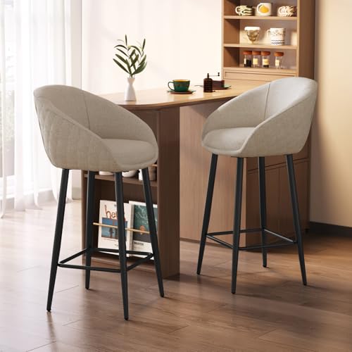Guyii Bar Stühle 2 Set, Barstools Bar Stools, Bequeme Barhocker für Küche und Wohnzimmer, Modernes Design Barhocker 2er Set (cremeweiß) von Guyii
