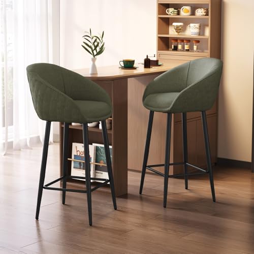 Guyii Bar Stühle 2 Set, Barstools Bar Stools, Bequeme Barhocker für Küche und Wohnzimmer, Modernes Design Barhocker 2er Set (graugrün) von Guyii