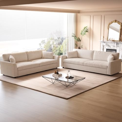 Guyii Beiges 2er Sofa, modernes und gemütliches Möbelstück für Wohnzimmer, weiche Couch für Zuhause, komfortable und stilvolle Sitzgelegenheit, 266 cm (Zwei Sofas) von Guyii
