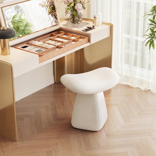 Guyii Moderner Schminktisch Stuhl Hocker – Bequemer Schminktischhocker für Schlafzimmer & Ankleidezimmer, Eleganter Schmink Hocker Weiß, Polsterhocker für Schminktisch Guyii Moderner Schminktisch Stuhl Hocker – Bequemer Schminktischhocker für Schlafzimmer & Ankleidezimmer, Eleganter Schmink Hocker Weiß, Polsterhocker für Schminktisch von Guyii