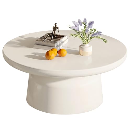 Guyii Moderner Wohnzimmertisch Weiß – Eleganter Couchtisch Klein, Sofatisch für Wohnzimmer, Rund Couchtisch Weiß für Sofa, Stubentisch, Cauchsofa Tisch (Stil C) von Guyii