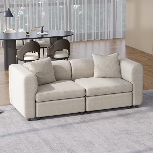 Guyii Modulares Sofa, Stoffsofa, 2-Sitzer Sofa, Bequemer Wohnzimmersofa, Flexibles Sofasystem, Modularer Couch, Chaiselongue für Wohnzimmer (Direkte Reihe - 2 Personen) von Guyii
