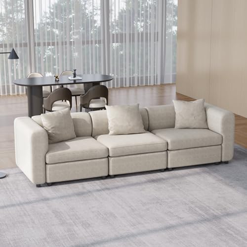Guyii Modulares Sofa, Stoffsofa, 3-Sitzer Sofa, Bequemer Wohnzimmersofa, Flexibles Sofasystem, Modularer Couch, Chaiselongue für Wohnzimmer (Direkte Reihe - 3 Personen) von Guyii