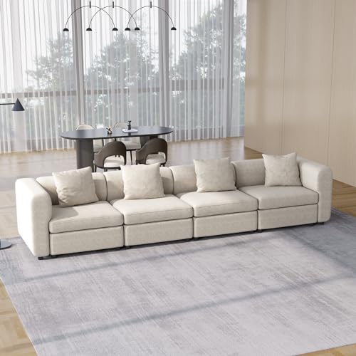 Guyii Modulares Sofa, Stoffsofa, 4-Sitzer Sofa, Bequemer Wohnzimmersofa, Flexibles Sofasystem, Modularer Couch, Chaiselongue für Wohnzimmer (Direkte Reihe - 4 Personen) von Guyii