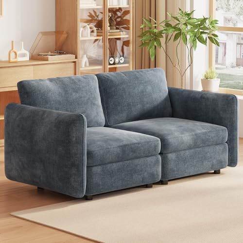 Modulares Ecksofa 2-Sitzer, Große Wohnlandschaft Stoff Sofa, Sofas & Couches für Wohnzimmer, Bequeme Couch mit Hocker, Moderne Wohnzimmercouch (2 Sitzplätze) von Guyii