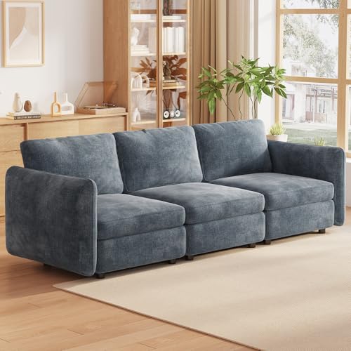 Modulares Ecksofa 3-Sitzer, Große Wohnlandschaft Stoff Sofa, Sofas & Couches für Wohnzimmer, Bequeme Couch mit Hocker, Moderne Wohnzimmercouch (3 Sitzplätze) von Guyii