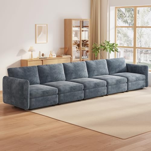 Modulares Ecksofa 5-Sitzer, Große Wohnlandschaft Stoff Sofa, Sofas & Couches für Wohnzimmer, Bequeme Couch mit Hocker, Moderne Wohnzimmercouch (5 Sitzplätze) von Guyii