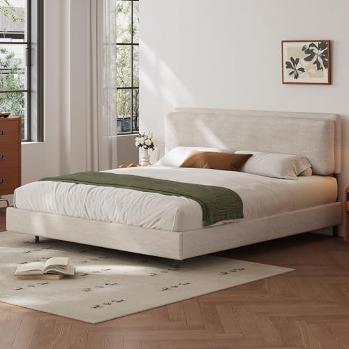 Polsterbett 180x200 cm, Doppelbett mit Bettrahmen & Lattenrost, Schlafbett, großes Bettgestell für Schlafzimmer, bequemes Bettgestell, Moderne Betten, Stabiler Rahmen, Zeitloses Design von Guyii