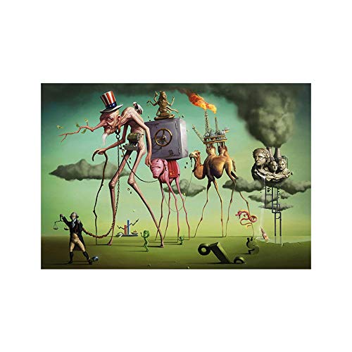 Der amerikanische Traum von Salvador Dali, Wandkunst, Leinwand, Gemälde, berühmte Kunstwerke, Reproduktionen, Bilder für Wohnzimmerdekoration, 90 x 135 cm, ohne Rahmen von Guying Art