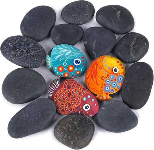 Guyode 20 Stück Steine Zum Bemalen Verschiedene Formen Steine Bemalen Verschiedene Größen Pebbles for Painting Glatte Oberfläche für Blumentopfpflaster Gartengestaltung Meditationsstein von Guyode