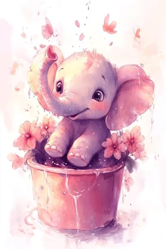 Diamond Painting Elefant Diamond Painting Kinder Blume Daiment Bilder Erwachsene, 5D Kreativ Set für Erwachsene, Vollbohrer Diamanten Malerei Stickerei Kreuzstich Zubehör, für Home Décor 60x90cm Q-570 Diamond Painting Elefant Diamond Painting Kinder Blume Daiment Bilder Erwachsene, 5D Kreativ Set für Erwachsene, Vollbohrer Diamanten Malerei Stickerei Kreuzstich Zubehör, für Home Décor 60x90cm Q-570 von Guyosing