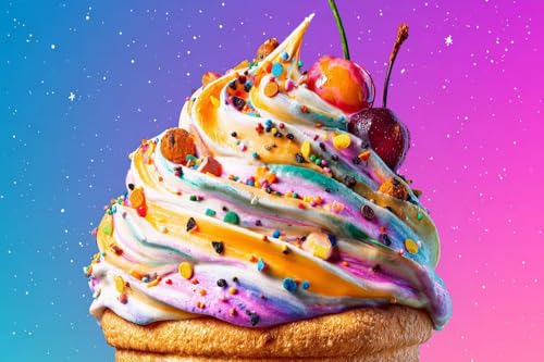 Obst Diamond Painting Eiscreme Diamond Painting Erwachsene, DIY Diamant Bilder, Diamanten Kinder Kreuzstich Diamonds Bastelset Erwachsene Mosaikherstellung Set, für Home Décor Geschenk 70x105cm Q-253 von Guyosing