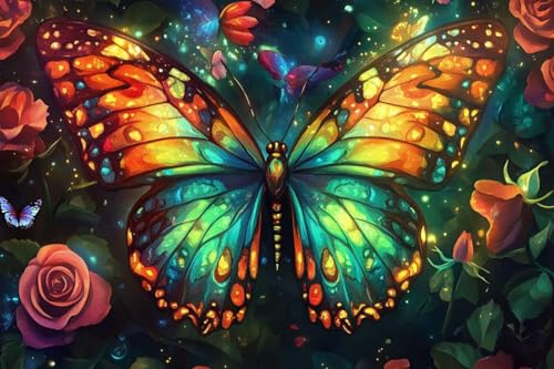 Schmetterling Diamond Painting Blume Diamond Painting Erwachsene, DIY Diamant Bilder, Diamanten Kinder Kreuzstich Diamonds Bastelset Erwachsene Mosaikherstellung Set, für Home Décor 100x150cm Q-451 Schmetterling Diamond Painting Blume Diamond Painting Erwachsene, DIY Diamant Bilder, Diamanten Kinder Kreuzstich Diamonds Bastelset Erwachsene Mosaikherstellung Set, für Home Décor 100x150cm Q-451 von Guyosing