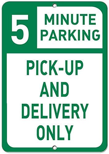 Guyte Metall-Blechschild mit Aufschrift "5 Minute Parking Pick Up and Delivery Only", Industrieschild, Sicherheitsschild von Guyte