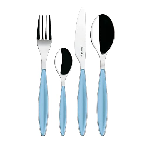 Guzzini - Feeling, 24-Teiliges Besteckset - Meeresblau, 15,8 x 7,5 x h25,5 cm - 23000081 von Guzzini