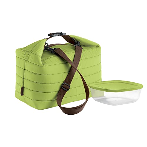 Guzzini - On The Go, Große Thermotasche M/Frischhaltedose Handy - Apfelgrün, (Bag) 30 x 18 x h30 cm; (Container) 19,6 x 19,6 x h7 cm | 1400 cc - 03290384 von Guzzini