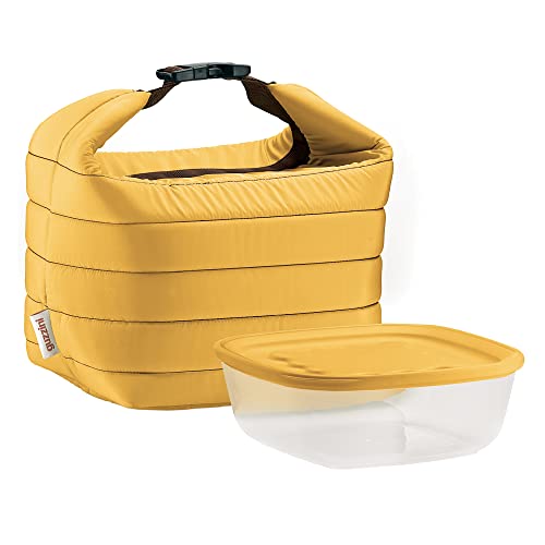Guzzini - On The Go, Kleine Thermotasche M/Frischhaltedose Handy - Ocker, (Bag) 22 x 18 x h22 cm; (Container) 19,6 x 19,6 x h7 cm | 1400cc - 032950134 von Guzzini